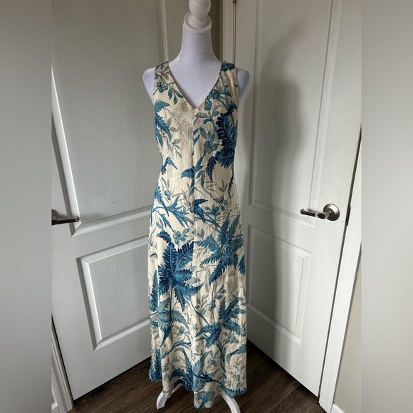 Talbots Dresses & Skirts - Talbots Hawaiian Print Maxi Dress Size 10 boho Linen-Cotton Blend Vacation-Ready